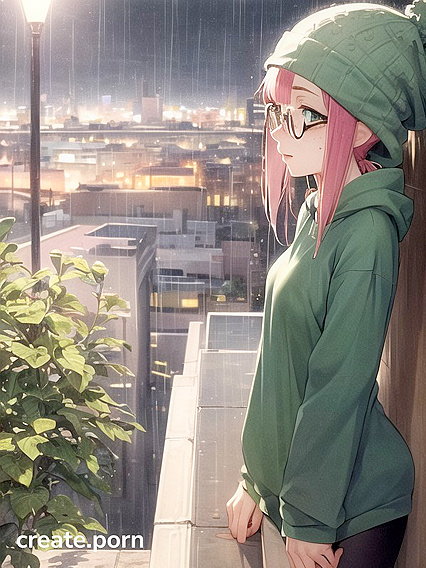Hentai Goddess with Big Circular Glasses Drips Seduction