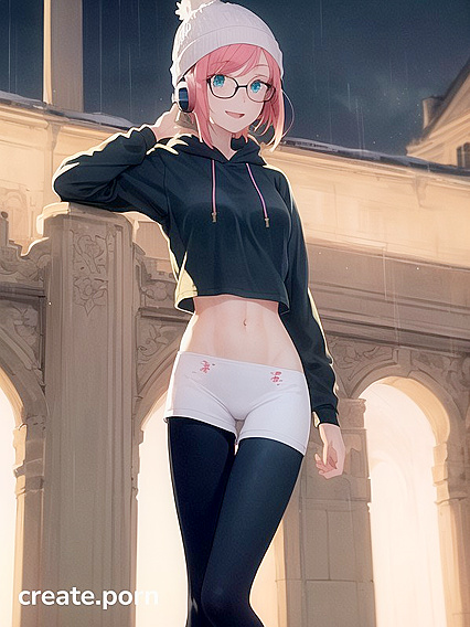 Hentai Porn with Hot Babe in Big Circular Glasses