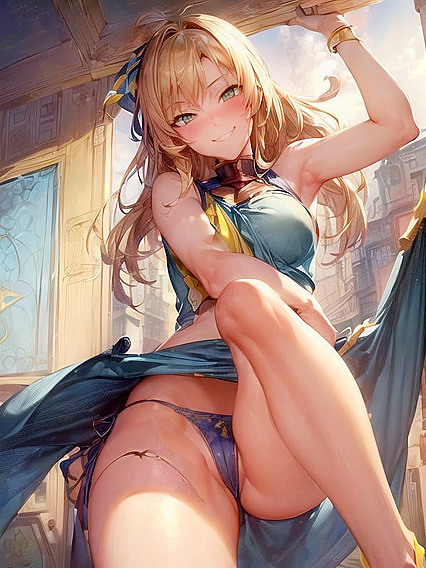 Tanks Battle Under Blue and Yellow Flags in Explosive Hentai AI Image