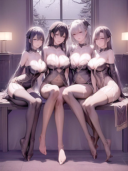 Cum-Filled Foot Fetish in Tight Stockings Hentai AI Image