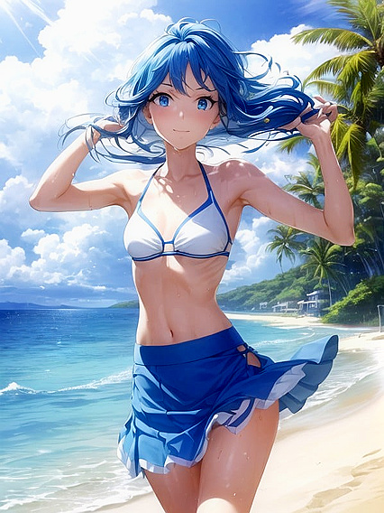Smiling While Fooling Around - Intimate Palm Play in Hentai AI Image