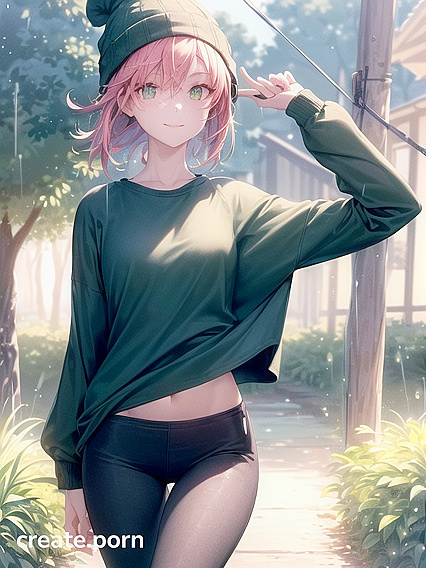 Hentai AI Image with Big-Round-Glasses Girl 18+ in Seductive Green Outfit