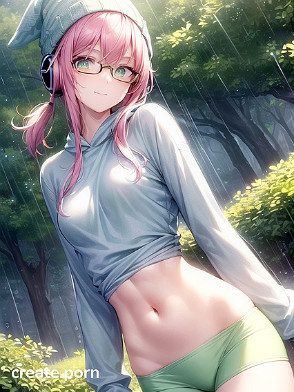 Big-Round-Glasses Girl 18+ in Green Outfit Seduces You in Steaming Hentai AI Image