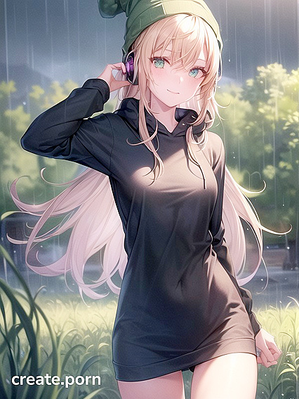 Hentai Goddess in Big Round Glasses and Luscious Green Outfit Seduces You