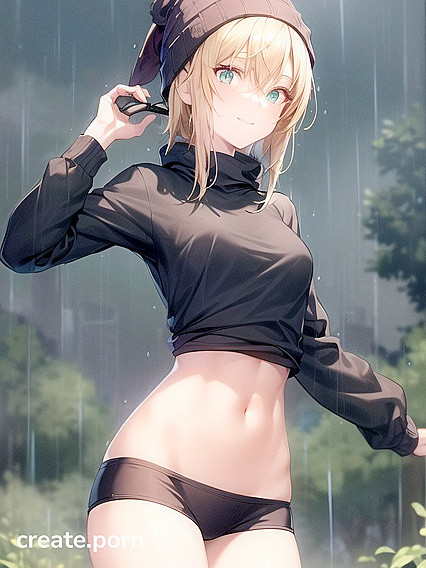 Big-Round-Glasses Girl 18+ in Green Outfit Seduces You in STEAMING Hentai AI Image
