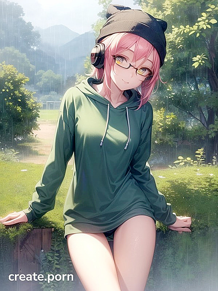 Horny Chick in Big Round Glasses and Green Outfit Nails hentai Pleasure