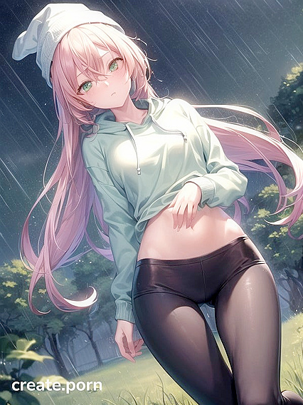 Horny Chick in Big Round Glasses and Green Outfit Gets Wild in Hentai AI Image