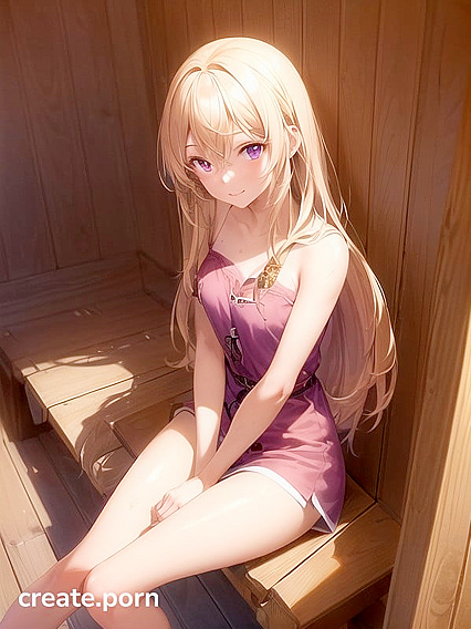 Blonde-Haired Girl 18+ with Light Red Eyes in Steamy Anime Hentai AI Image