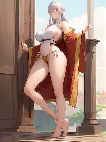 Monk's Robe Revealed in Full-bodied Hentai AI Image