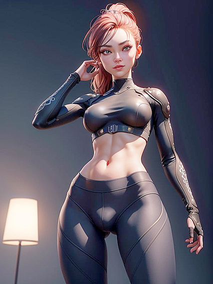 Small Breasts, Tiny 18+ Ass, Leggings erotic Hentai AI Image