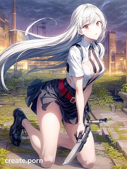 Surviving the Urban Jungle - Girl 18+ Wields Weapons in Wild City hentai