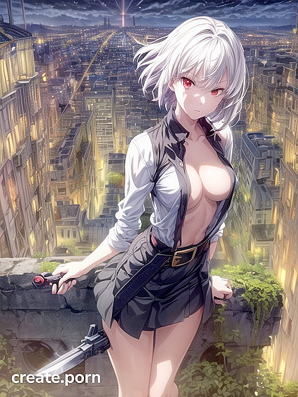 City Overrun by Lush Greenery and Vibrant Vines in Seductive Hentai AI Image
