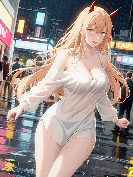 City Lights and Neon Glows Enhance Her Joyful-Laughter-Filled Hentai Moments