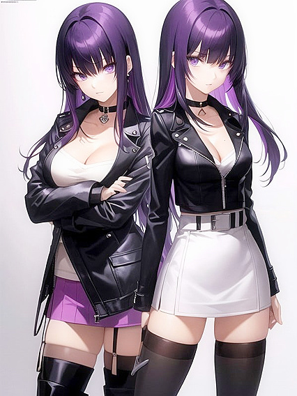Blunt Bangs and Earrings Enhance Her Mini Skirt in Erotic Hentai AI Image