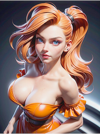 White-Haired beauty with Red Halo Revels in Steamy Hentai AI Image