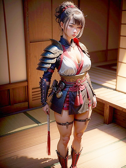 Japanese Beauty with Strong Thighs and Short Hair in Hot Hentai AI Image