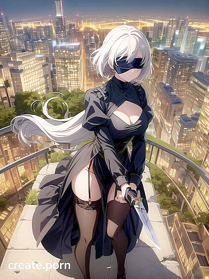 Girl 18+ Enjoying Intense Hentai AI Image on the Rooftop in Absurdres
