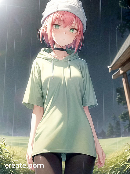 Freckled Girl 18+ in Extra Large Hoodie and Green Clothes Exploring Hentai Pleasure