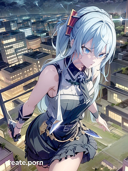 Overgrown Cityscape - Dark Green Vines and Sad Worlds in Erotic Hentai AI Image