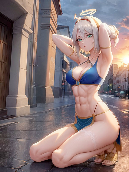 Red-Halo Babes Bang Hard with Seductive Sunglasses in Wild Hentai AI Image