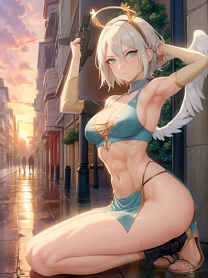 Sexy Bangs and Sunglasses Top Her Seductive Look in This naughty Hentai AI Image
