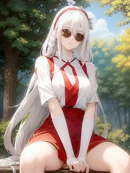 Seductive Girl 18+ with Small Braid and Red Halo Teases in Sexy Anime Porn