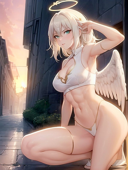 White-Haired Beauty With Sunglasses and Braid Teases in hentHentai AI Imageia