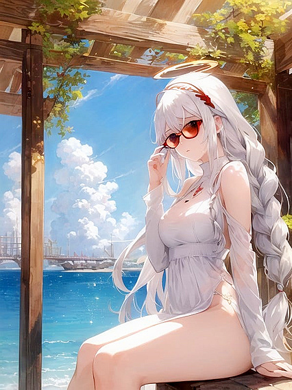 Bangs and Small Braid behindEar with Sunglasses onHead Hentai Seduction