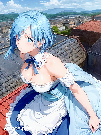 Rem from Re -Zero Enjoying Intense Hentai AI Image on a Majestic Mountain Top