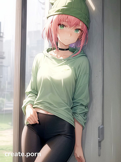 Freckled Beauty in Green Hoodie Enjoys Intense Hentai Pleasure
