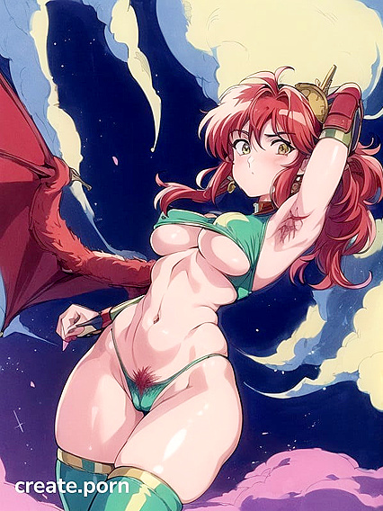 Red-Haired Beauty with Armpit and Pubic Hair in Steamy Hentai AI Image