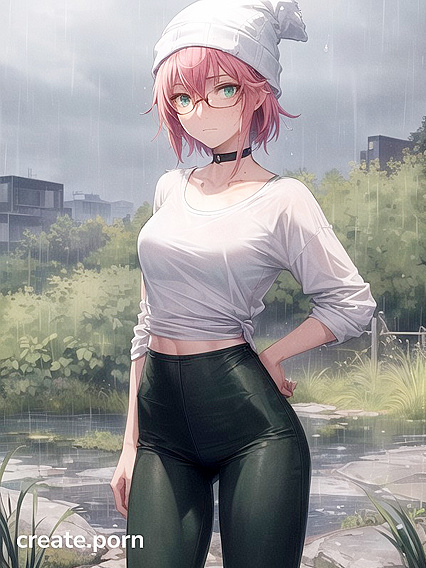 Freckled Beauty in Green Clothing Wears Extra Large Hoodie for Horny Hentai Fun