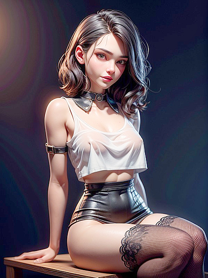 Mini Skirt Without Underwear in naughty Hentai AI Image