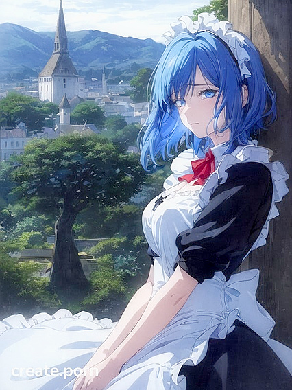 Tears of Joy and Blushes Amidst Majestic Mountains in Steamy Hentai AI Image