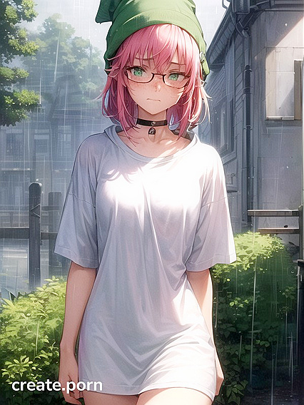 Freckled Beauty in Green Clothes and XL Hoodie for Steamy Hentai Pleasure