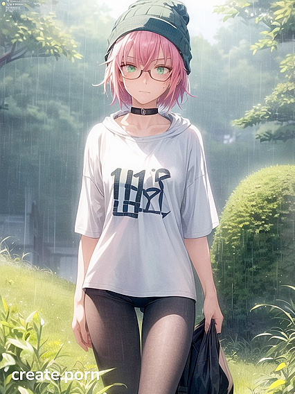 Freckled Girl 18+ in Extra Large Hoodie and Green Clothes Enjoys Hentai Pleasure