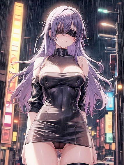 Rainy Night Surprise - Moments in Vibrant Neon-Lit Hentai'action
