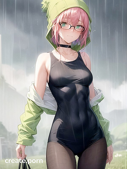 Freckled Beauty in Extra Large Hoodie and Green Clothes Gets Naughty in Hentai AI Image