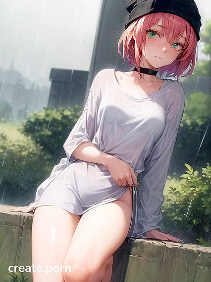 Freckled Beauty in Green Clothing Wrapped in an XL Hoodie for Hentai Pleasure