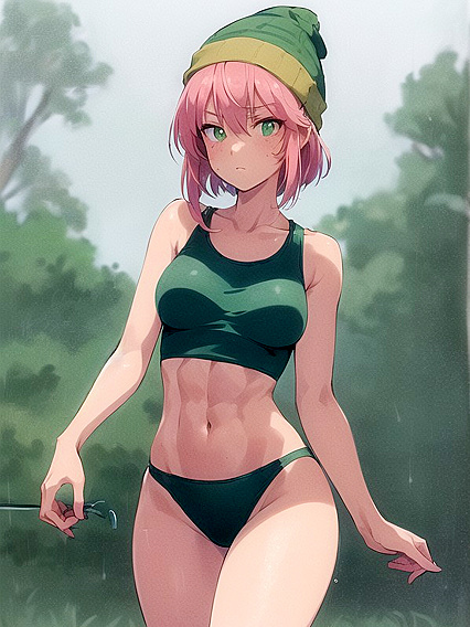 Freckled Beauty in Pastel Greens Exploring Intense Hentai Pleasure