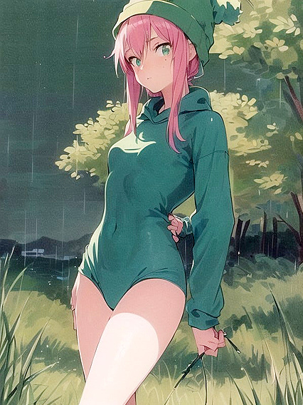Freckled Beauty in Green and Pastel hues for Sensual Hentai Pleasure