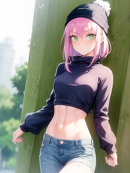 Freckled Beauty in Pastel-Colored Extra Large Hoodie for Sensual Hentai Pleasure