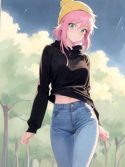 Freckled Cutie in Pastel-Colored Extra Large Hoodie for Steamy Hentai Fun