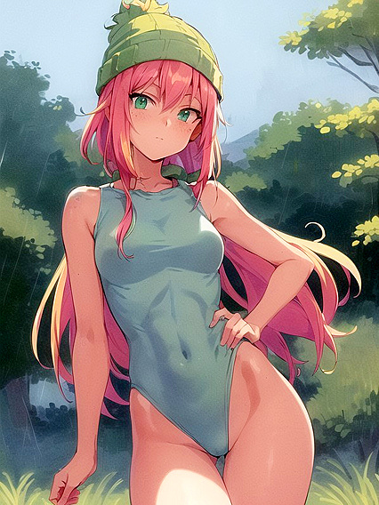 Freckled Beauty in Pastel-Colored Oversized Hoodie for Steamy Hentai AI Image