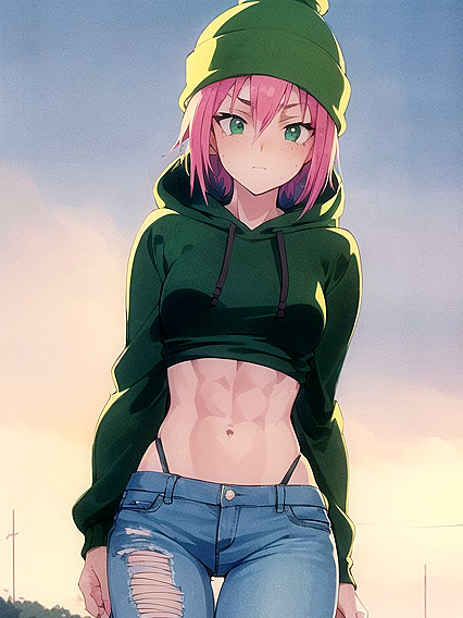 Freckled Beauty in Extra Large Hoodie and Green Outfit Takes Hentai Pleasure to New Heights