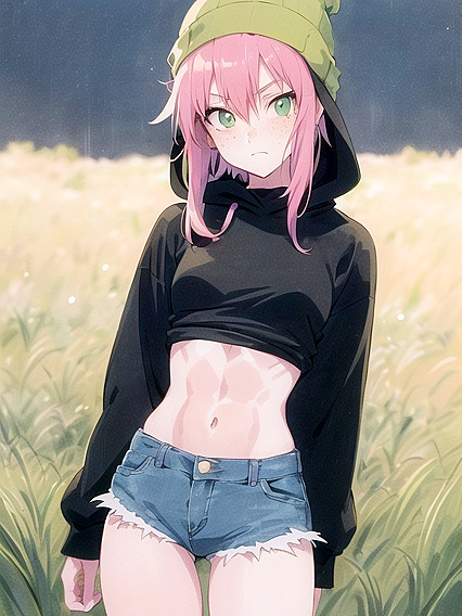 Freckled Cutie in Pastel-Colored Extra Large Hoodie for Kinky Hentai Fun