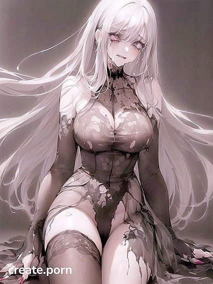 Goth Bride with Smudged Makeup Gives Heartbreaking Kneeling Blowjob