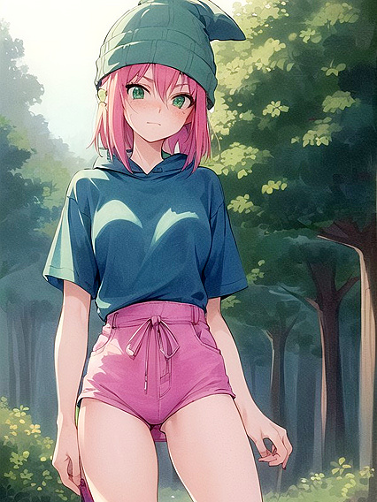 Freckled Cutie in Pastel-Colored Extra Large Hoodie Enjoying Hentai Pleasure