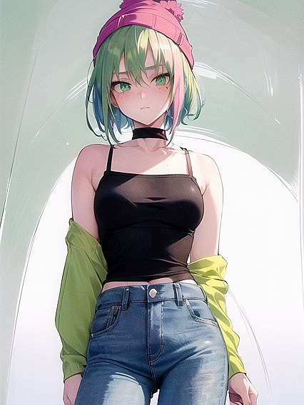 Pastel Green Hoodie Wears Her Extra Large Size in Seductive Hentai AI Image