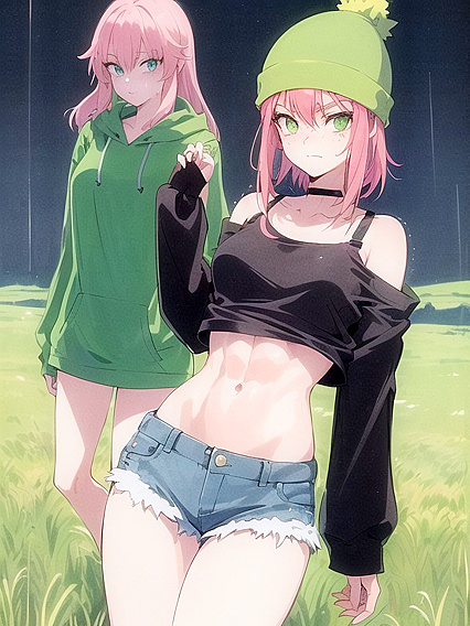 Freckled Cutie in Pastel-Colored Extra Large Hoodie for Steamy Hentai AI Image